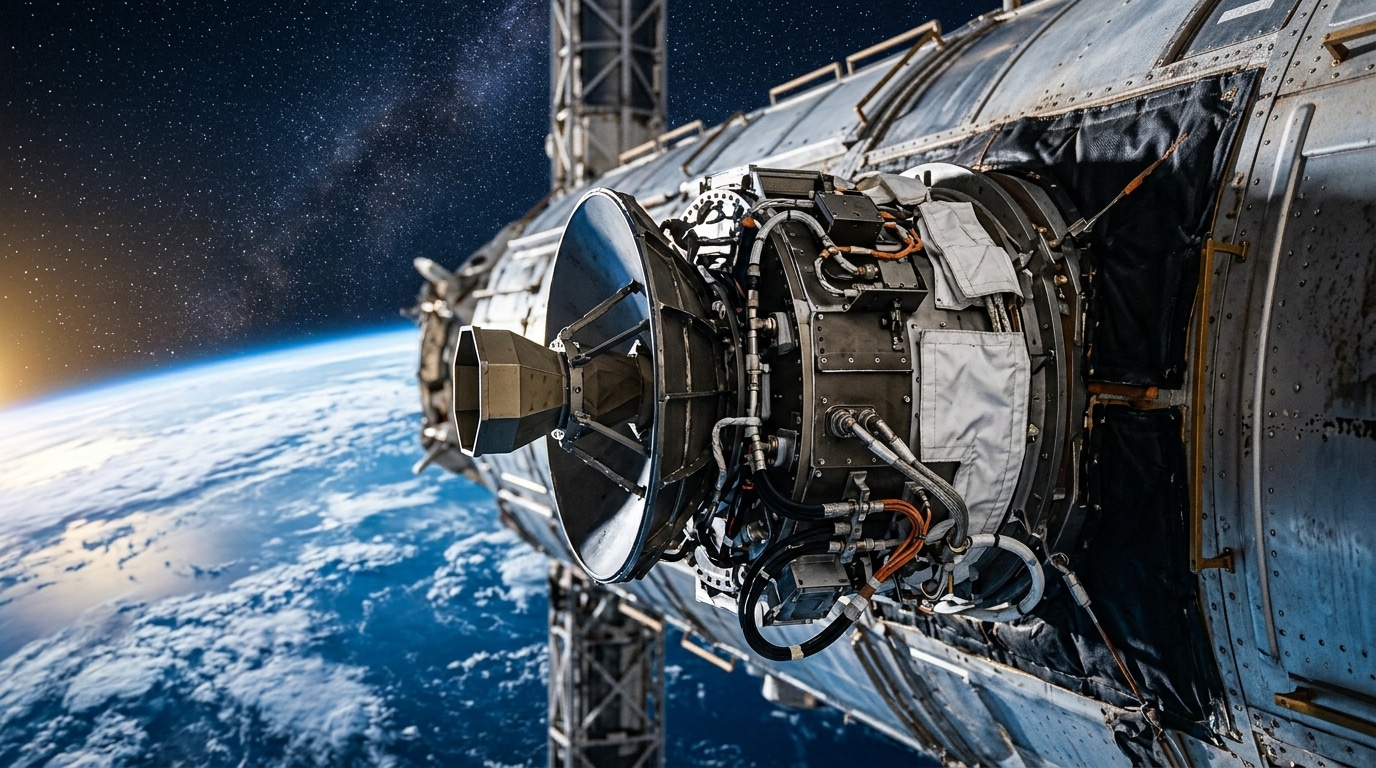 Antenne de communication sur module de station spatiale