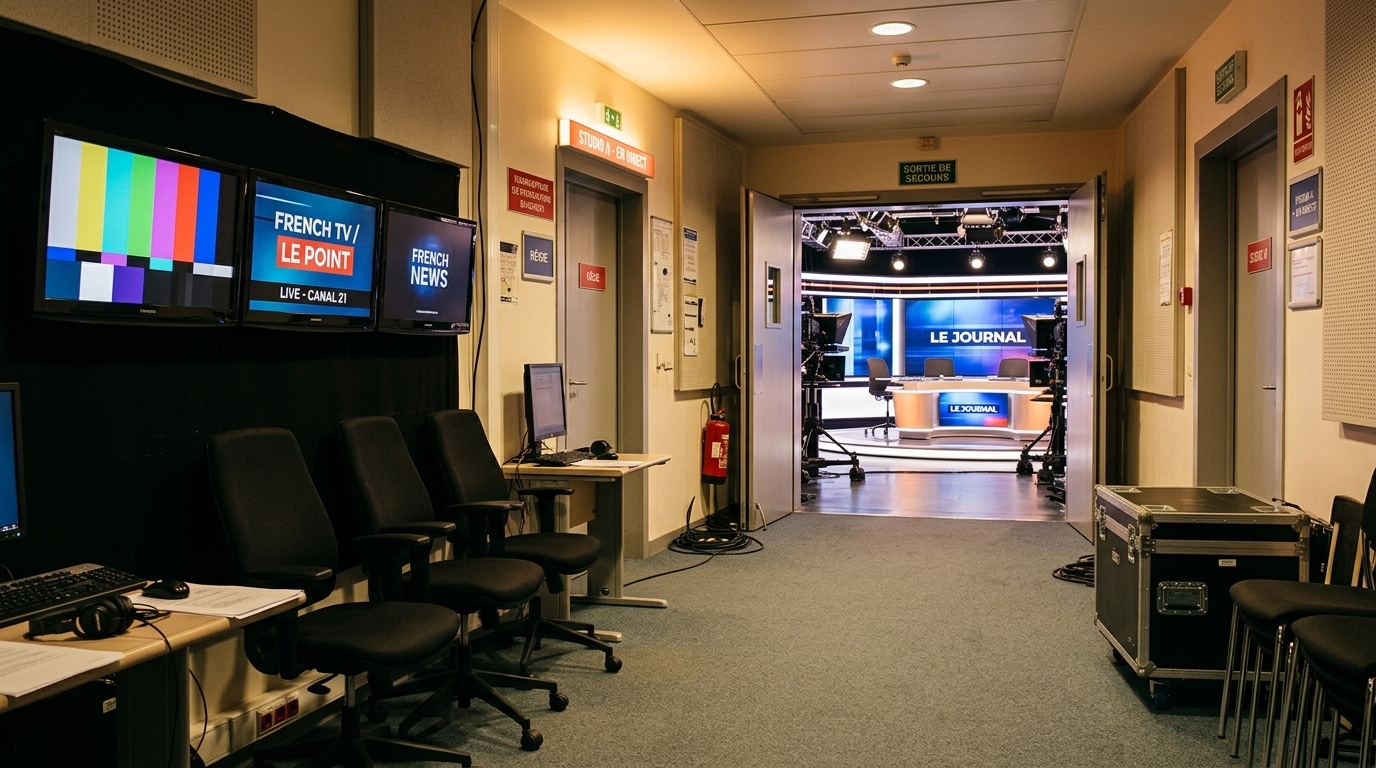 Coulisses d'un studio de télévision