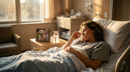 Femme alitée après un long coma à l'hôpital