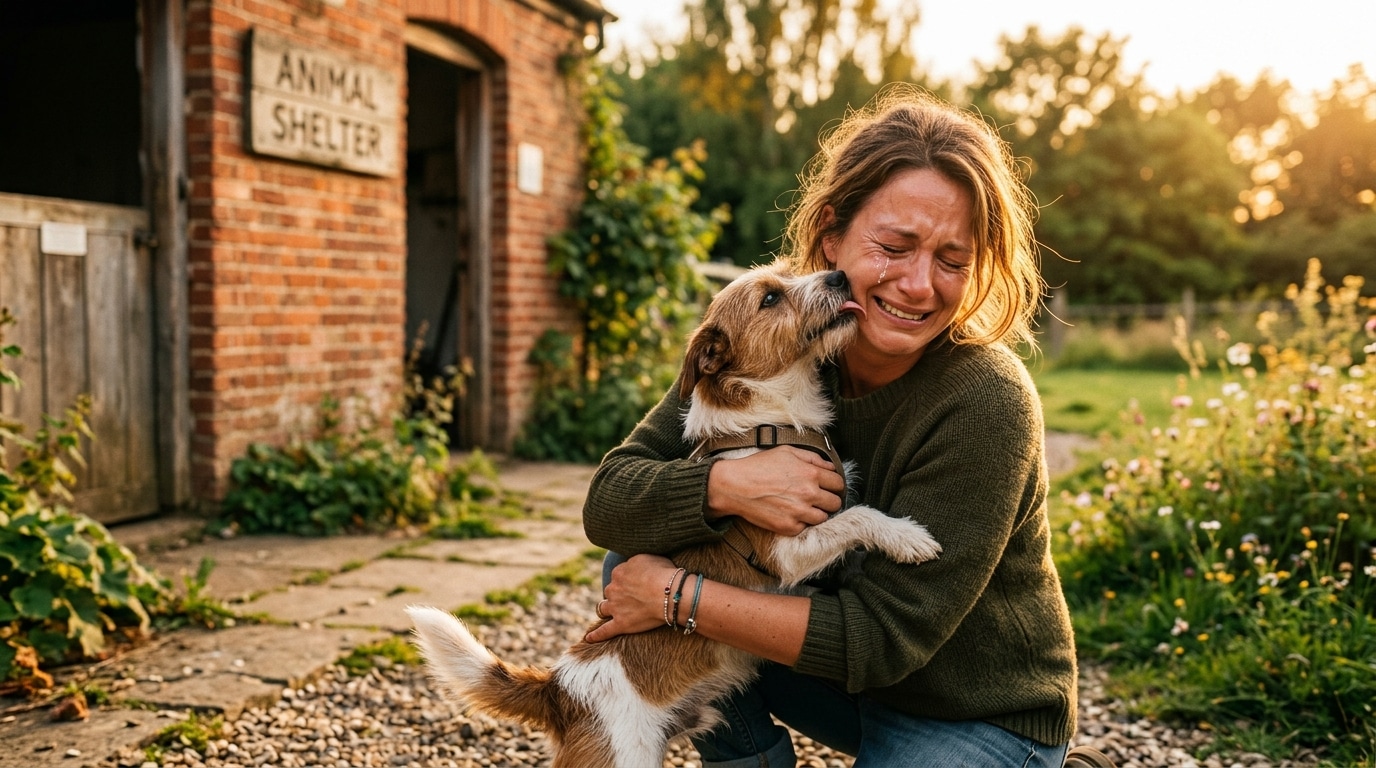 Retrouvailles émouvantes entre une femme et sa chienne