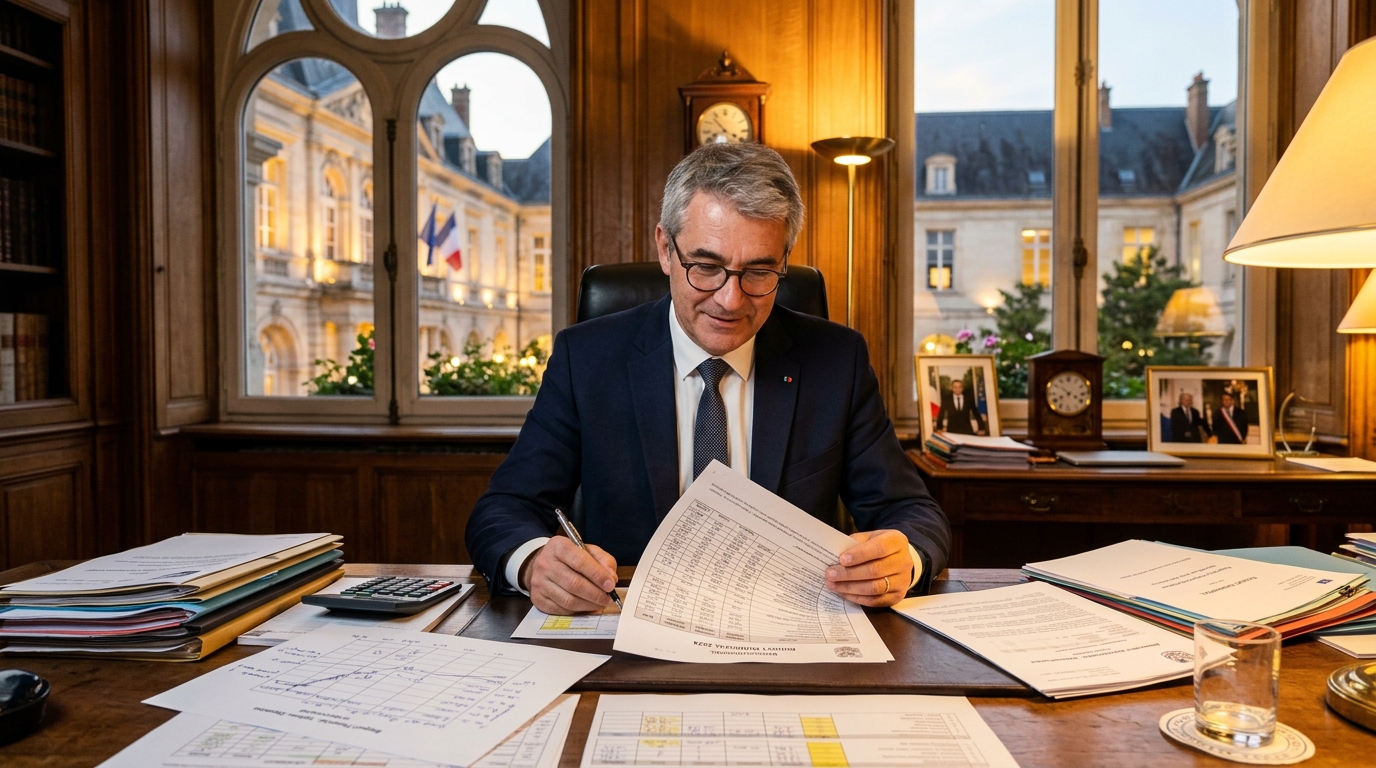 Élu municipal examinant le budget et les taux d'imposition locaux