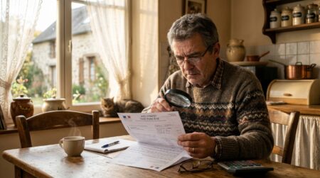 Propriétaire relisant attentivement son avis de taxe foncière