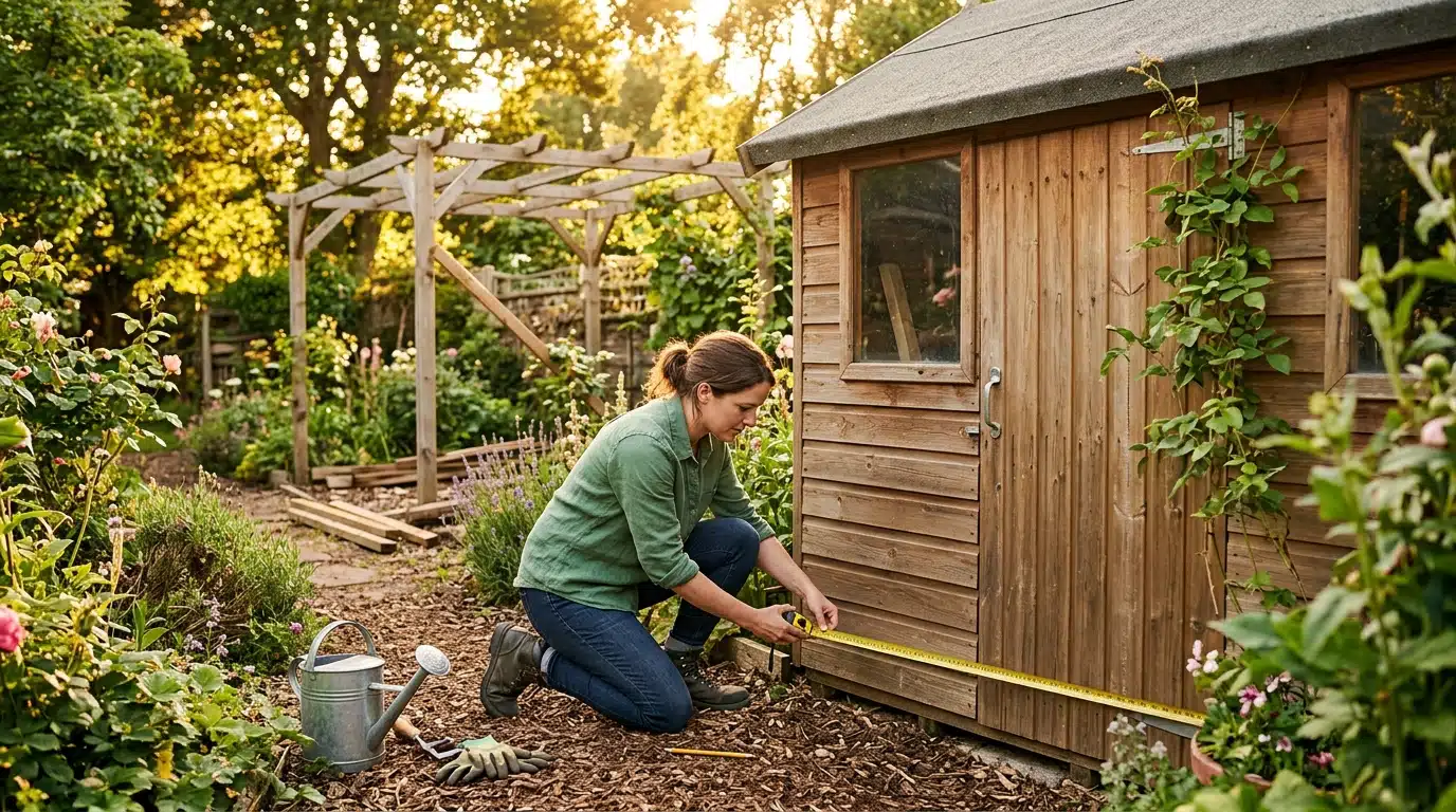 Mesure d'un abri de jardin pour vérifier l'exonération fiscale