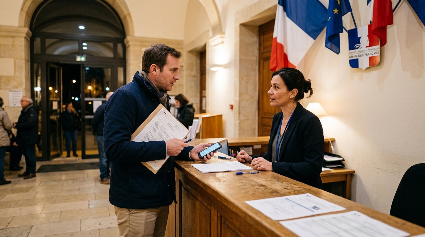 Propriétaire déposant une demande à la mairie