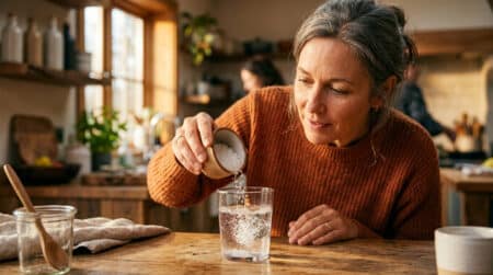 Test du sel dans un verre d'eau pour lave-vaisselle