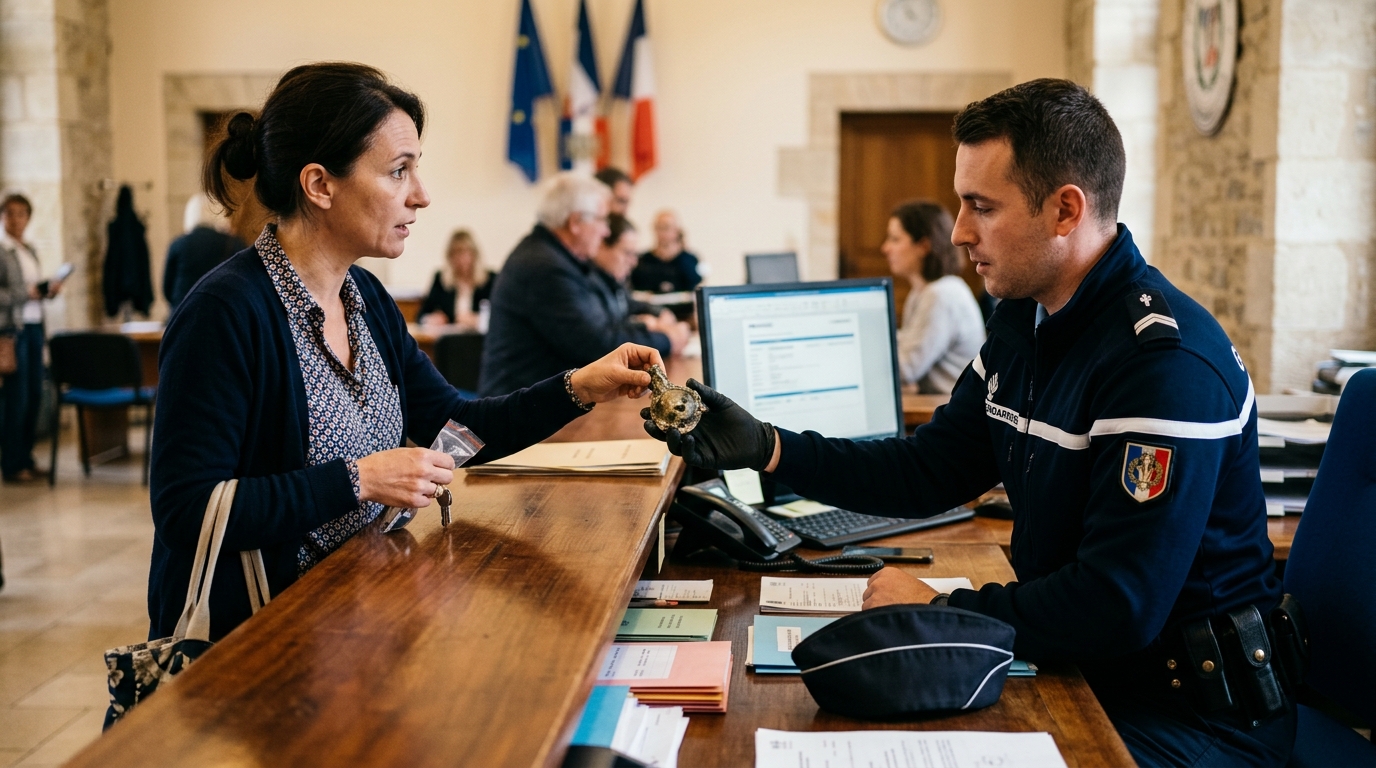 Déclaration d'un objet trouvé à la gendarmerie