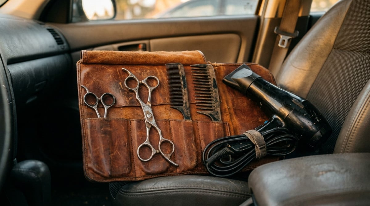 Trousse de matériel professionnel de coiffure mobile