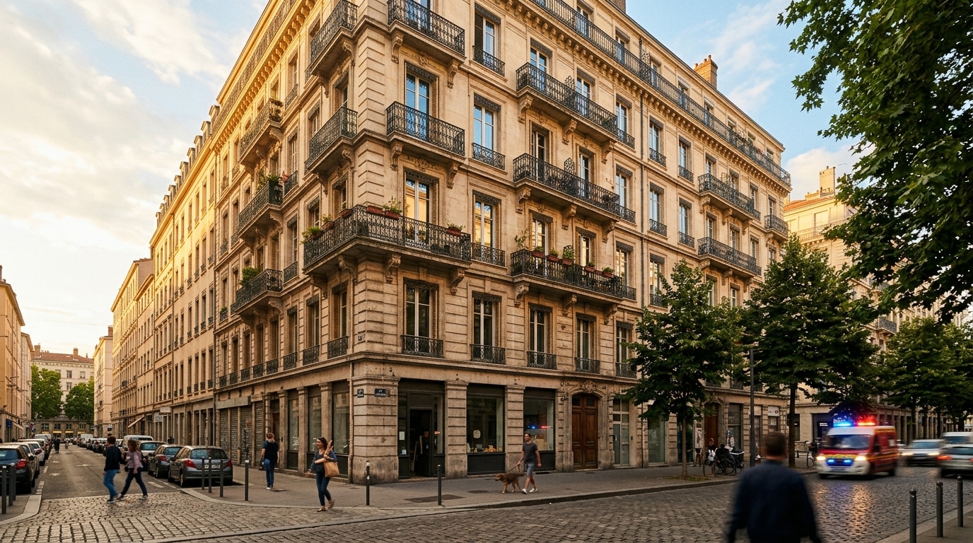 Immeuble résidentiel à Lyon où le drame s'est produit