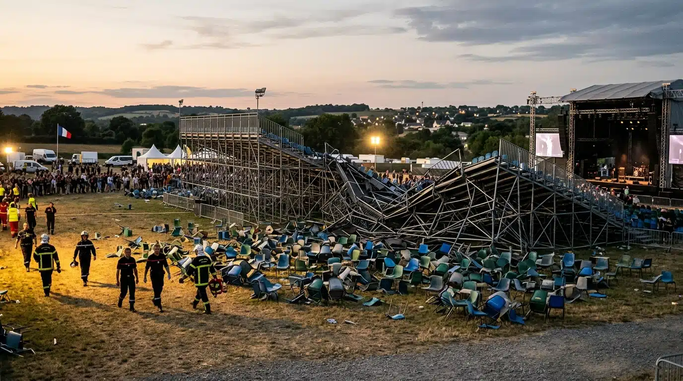 Gradins temporaires effondrés lors d'un spectacle en Bretagne
