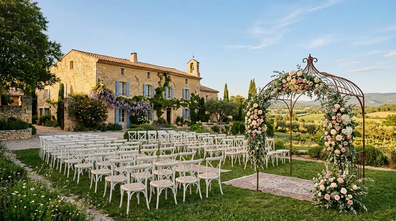 Mas provençal aménagé pour une cérémonie de mariage