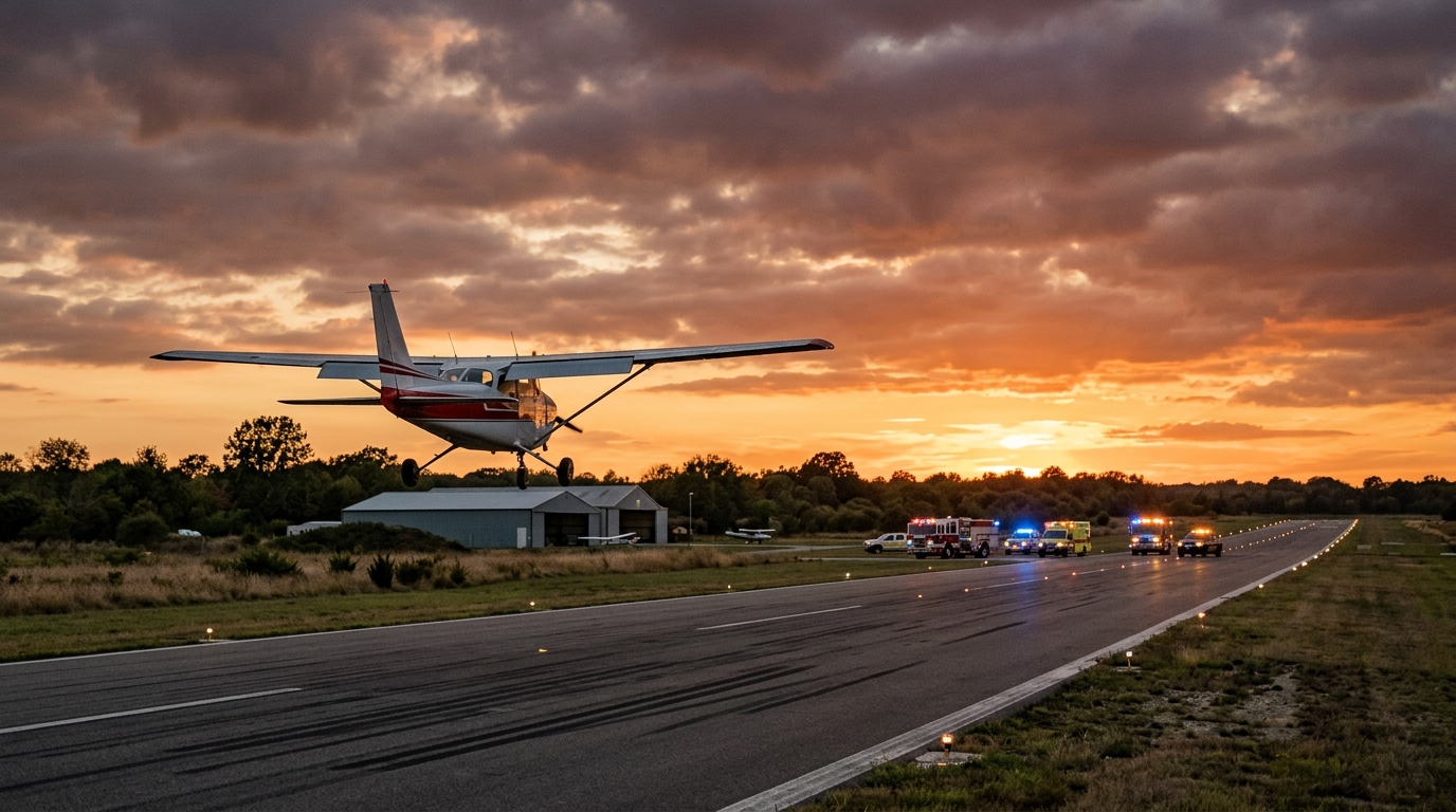 Avion privé en approche d'urgence sur une piste