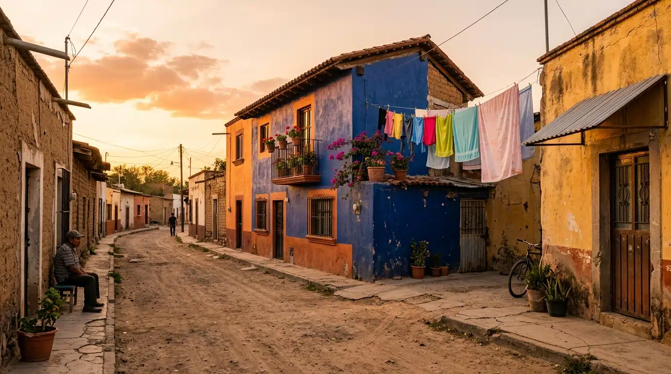 Rue résidentielle mexicaine où vivait la suspecte