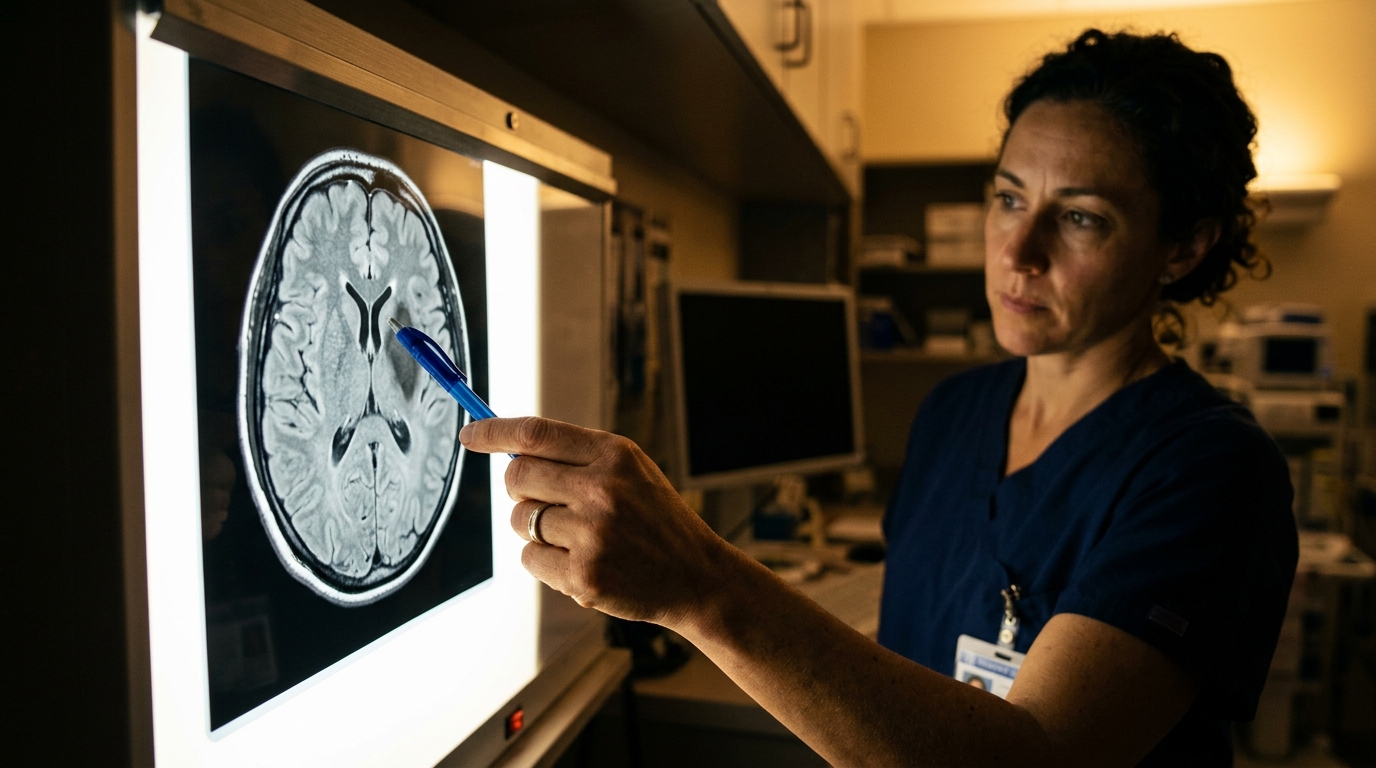 Scanner IRM du cerveau montrant une tumeur