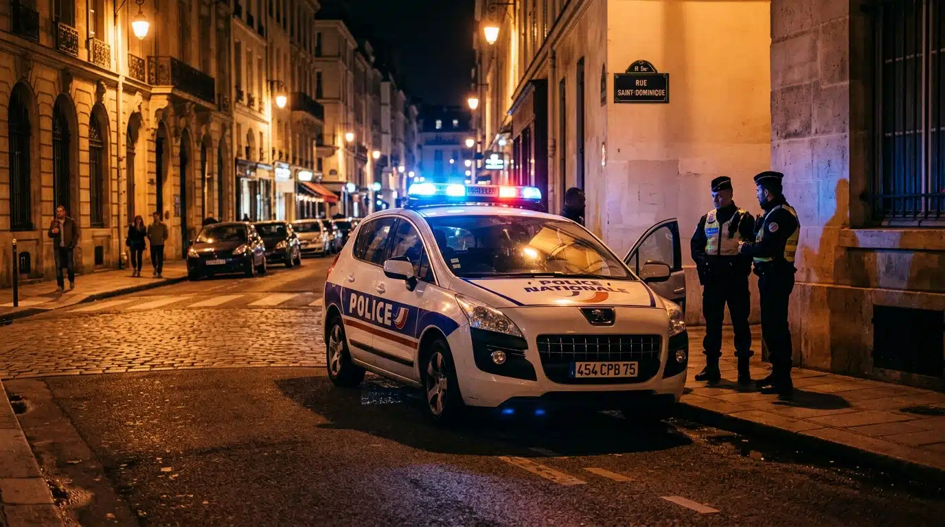 Voiture de police mobilisée après le vol du véhicule