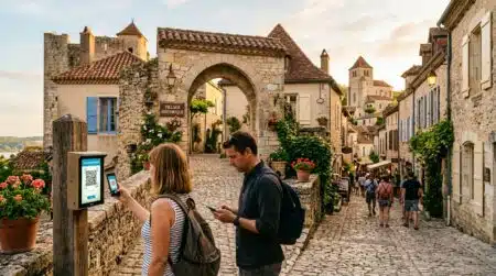 Entrée d'un village de Charente-Maritime avec contrôle d'accès