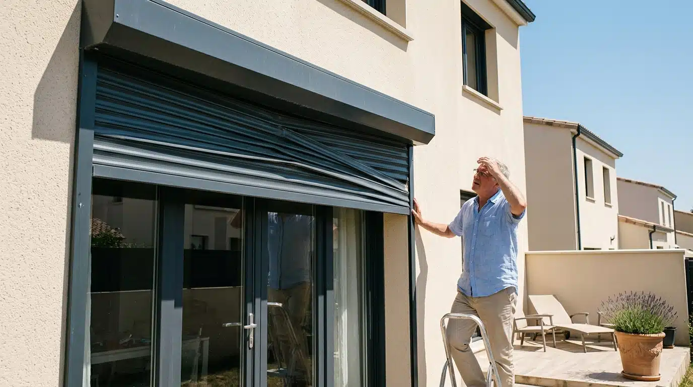 Volets roulants PVC anthracite plein sud : dès le premier été, les lames refusaient de s'enrouler droit