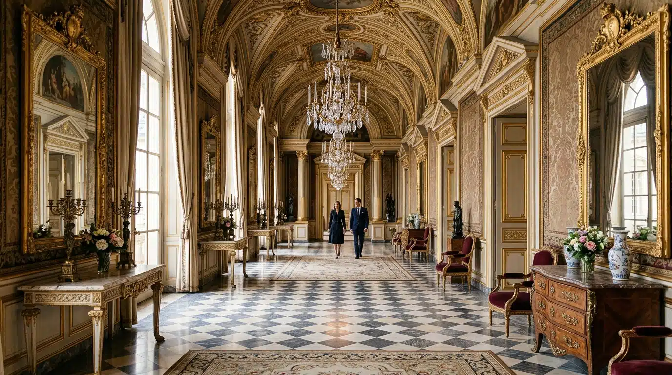 Intérieur luxueux d'un château français ancien