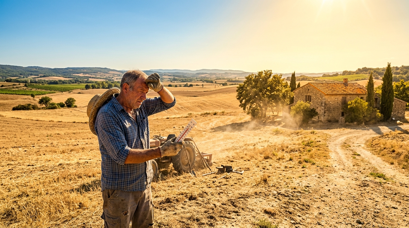 Chaleur intense dans la campagne du sud-ouest de la France