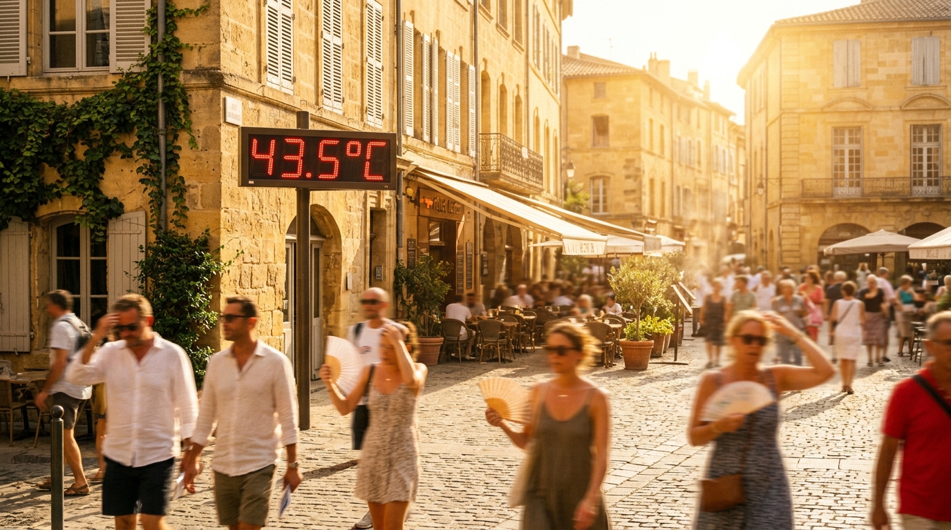 Thermomètre affichant une température extrême en France