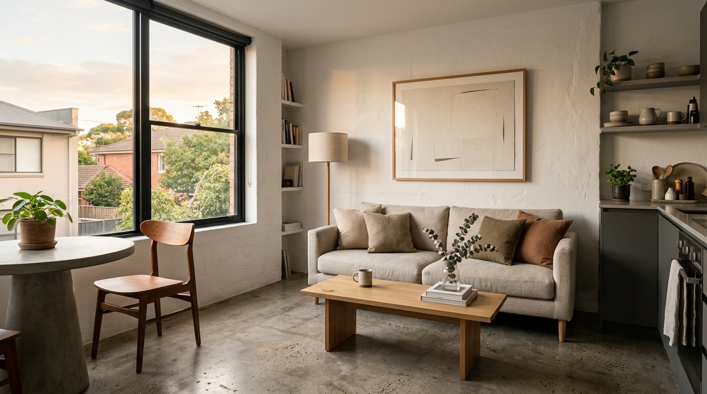 Appartement de 45 m2 minimaliste sans parquet ni climatisation