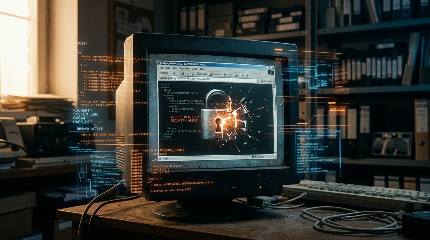 Cadenas numérique fissuré sur fond de code informatique
