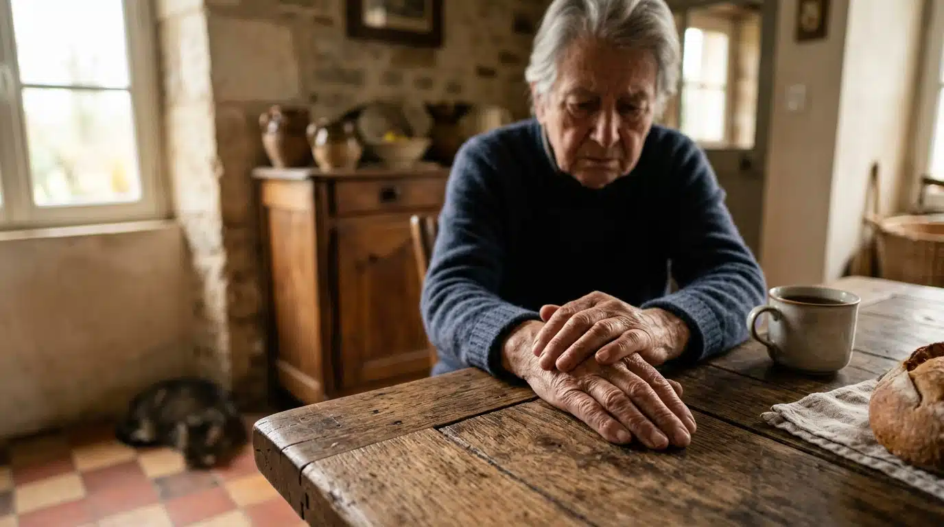 Maison de village isolée à la campagne française