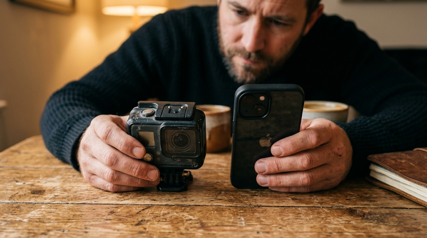Comparaison entre une ancienne caméra GoPro et un smartphone