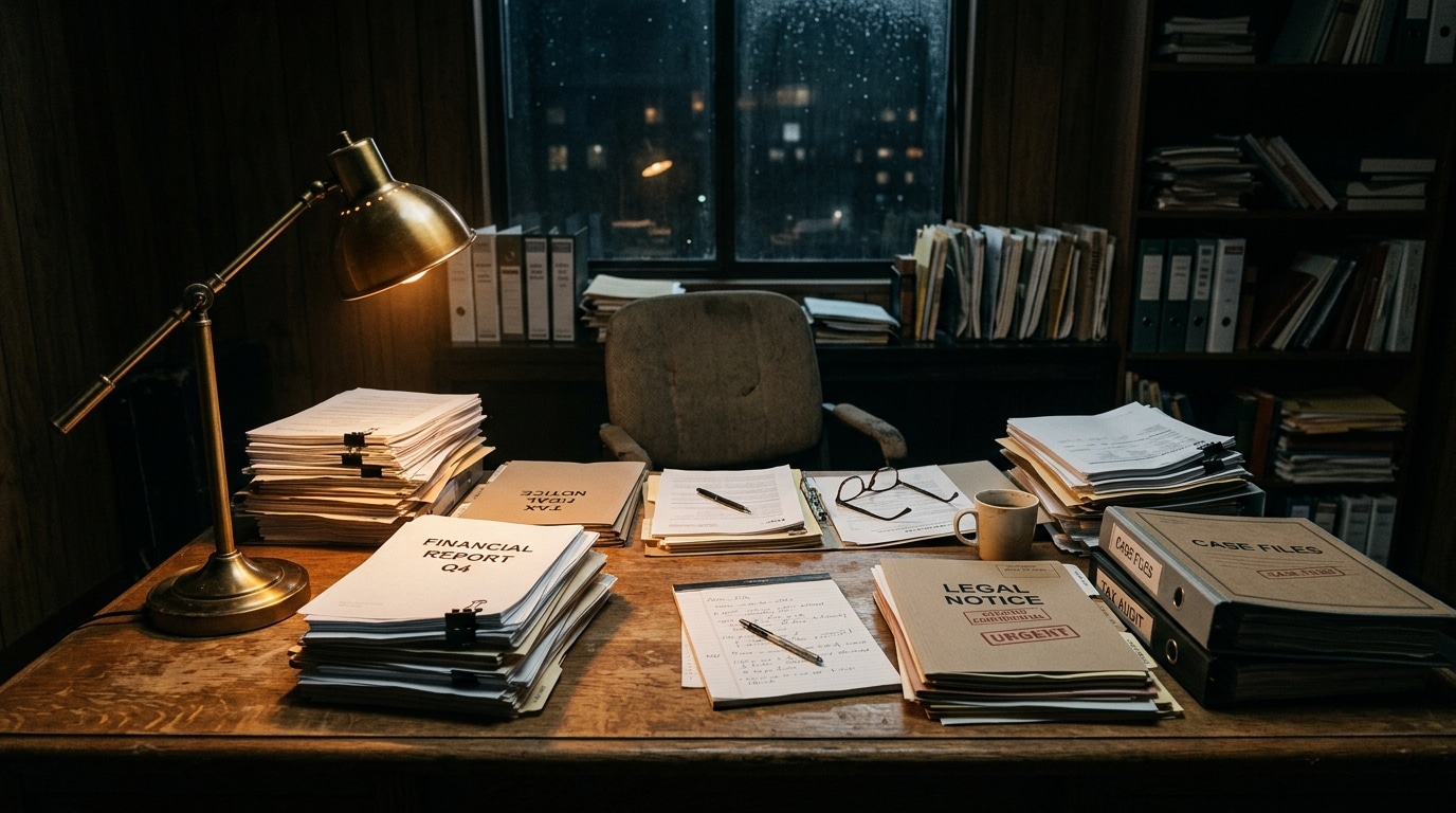 Documents juridiques et financiers sur un bureau