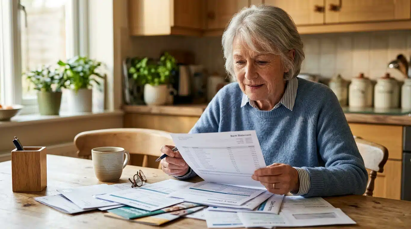 Retraité inquiet consultant ses factures de mutuelle