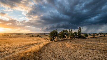 Ciel contrasté entre soleil et orage sur la France