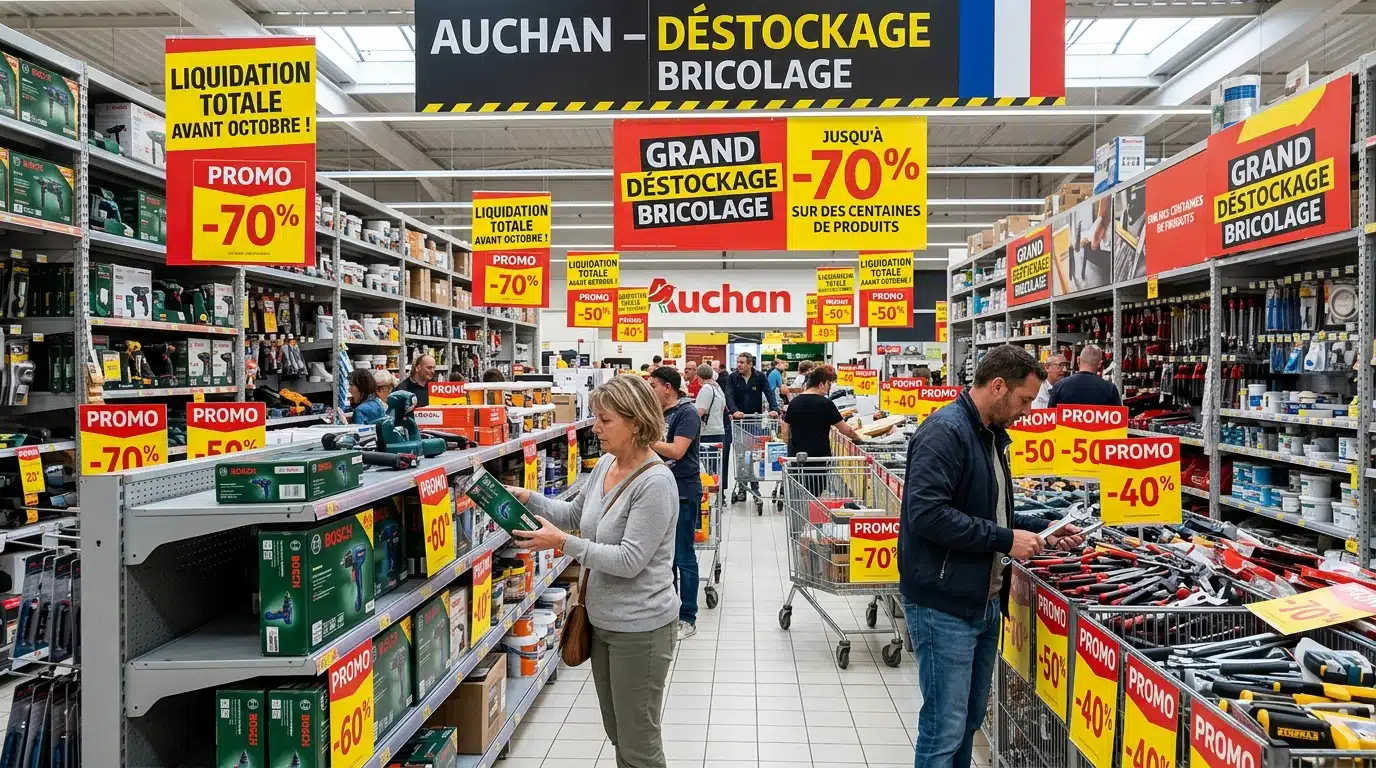 Auchan écoule ses stocks avant octobre avec jusqu'à -70% sur des centaines de produits bricolage
