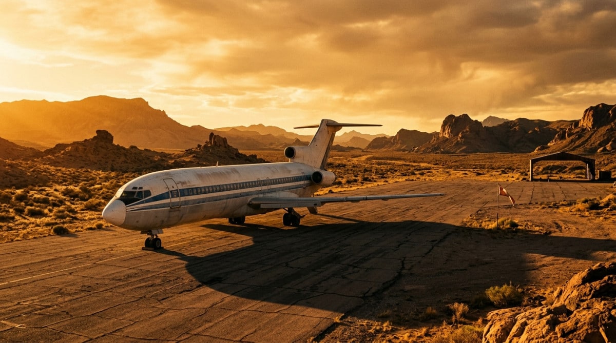 Avion détourné posé sur une piste désertique en 1970