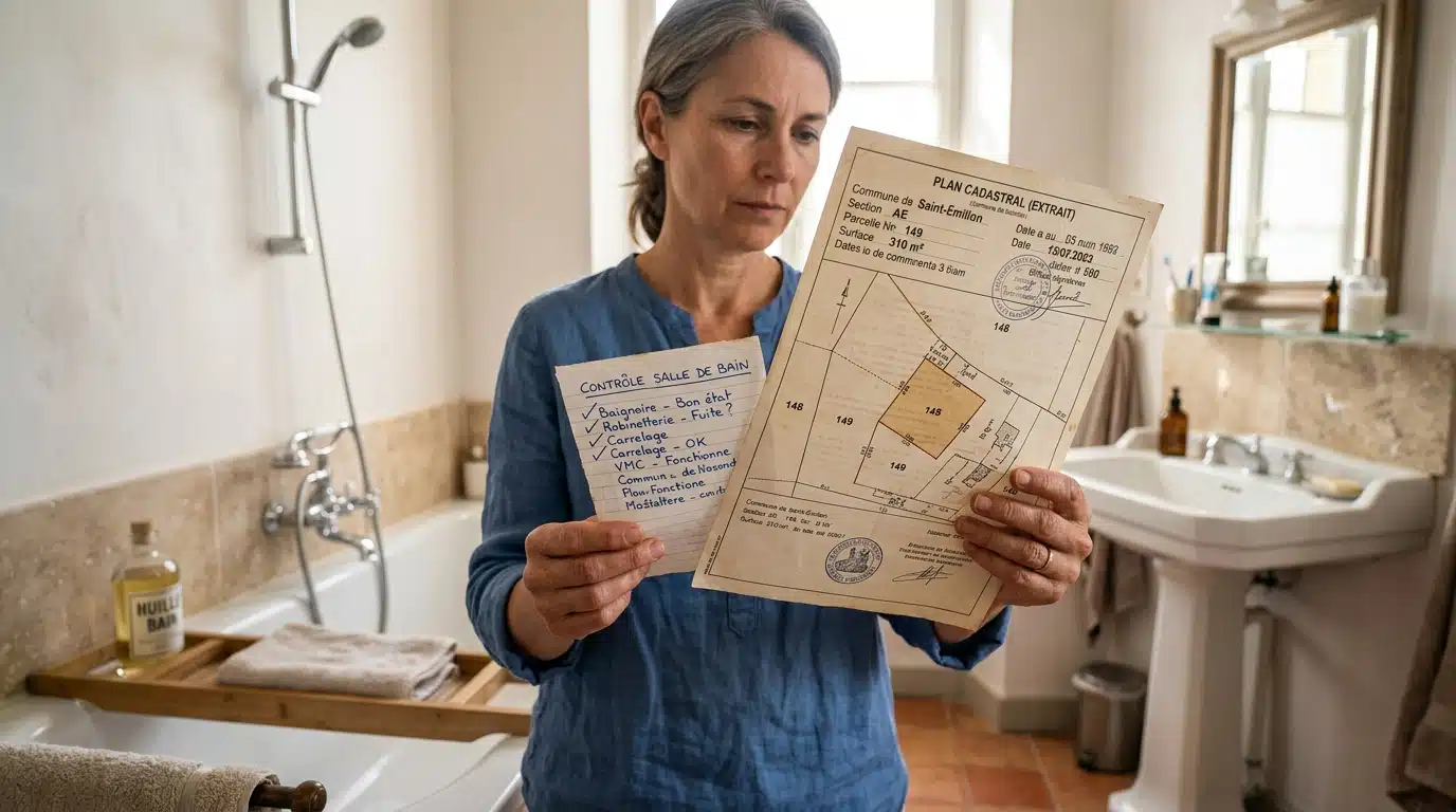 Comparaison entre fiche cadastrale et équipements de salle de bain