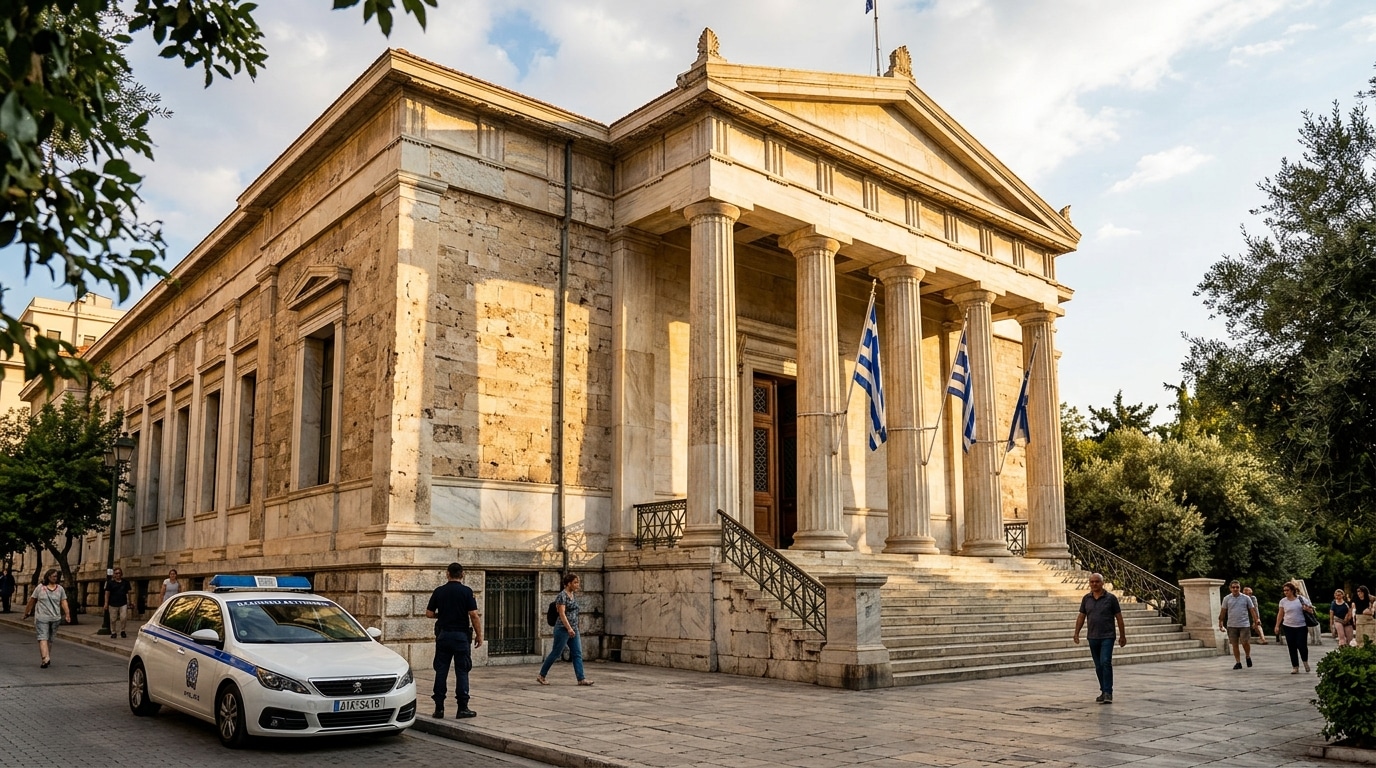 Palais de justice grec où les suspects doivent être présentés