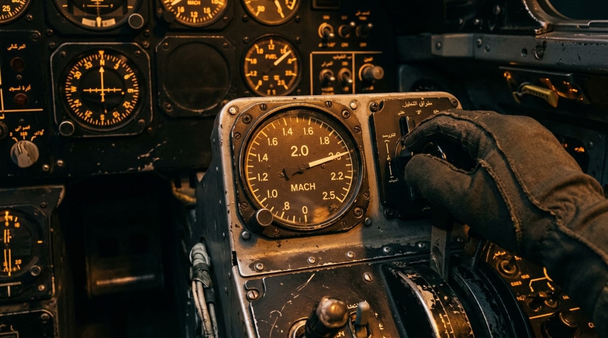 Cadran de vitesse Mach 2 dans le cockpit du Concorde