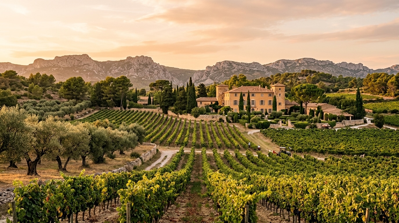 Le Domaine d'Estoublon dans les Alpilles, entre vignes et oliviers