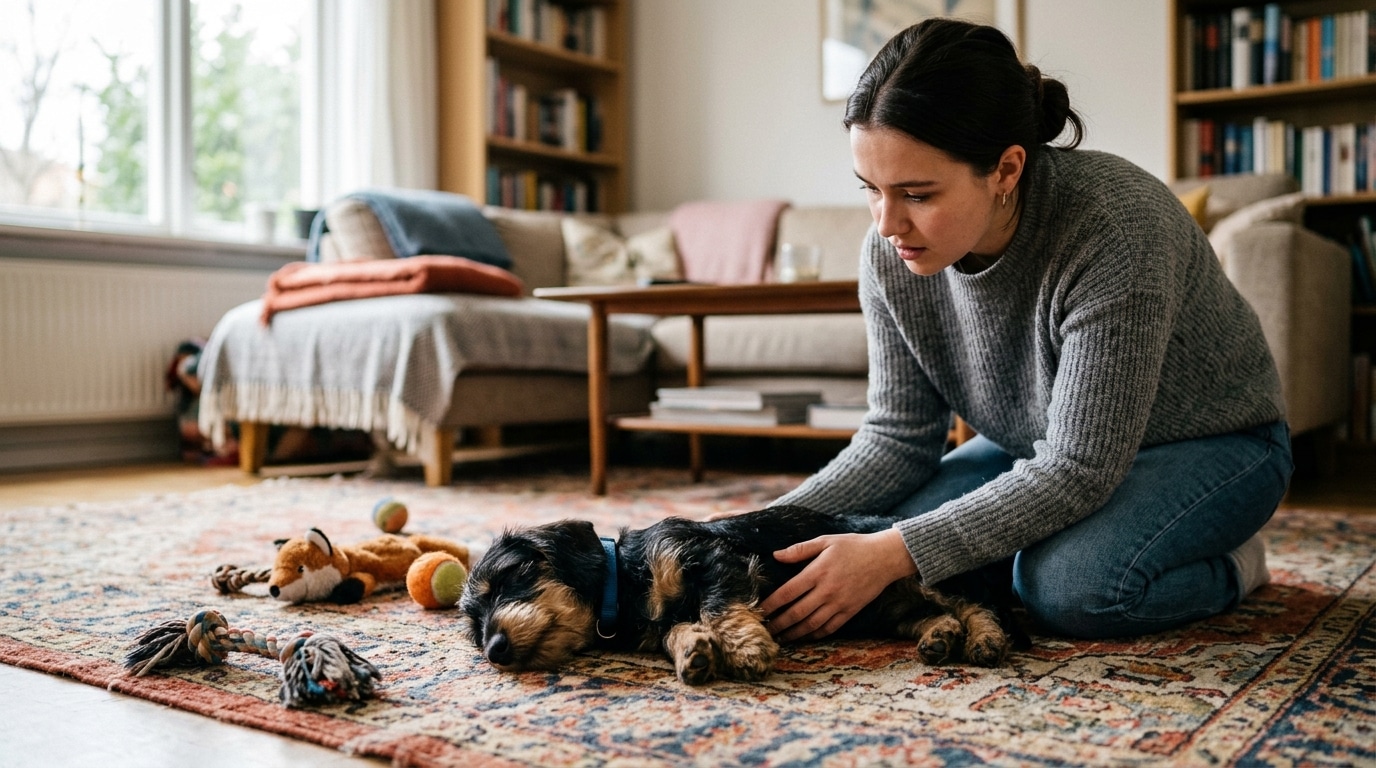 Ce chiot craque d'excitation et s'écroule net : le trouble rare de Gösta bouleverse la Toile