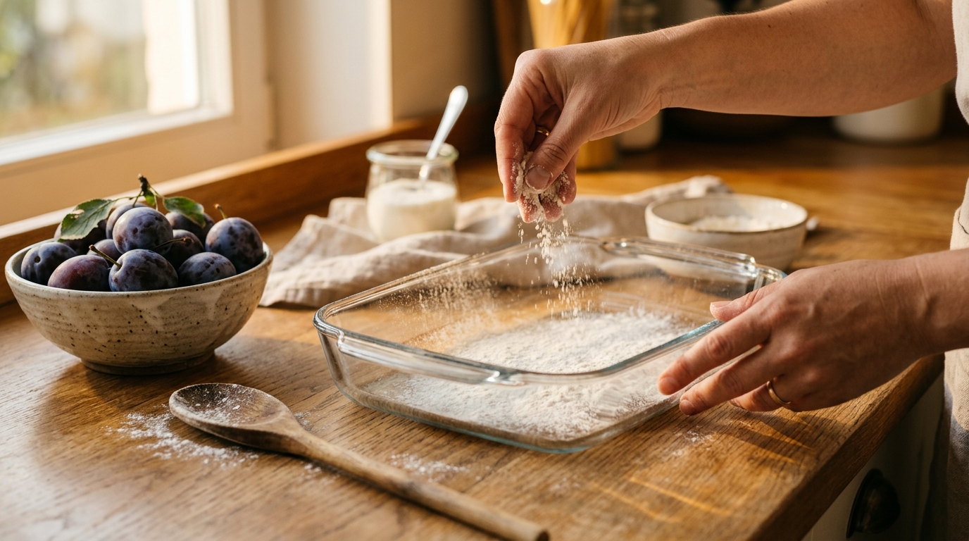 Astuce farine au fond du plat avant cuisson