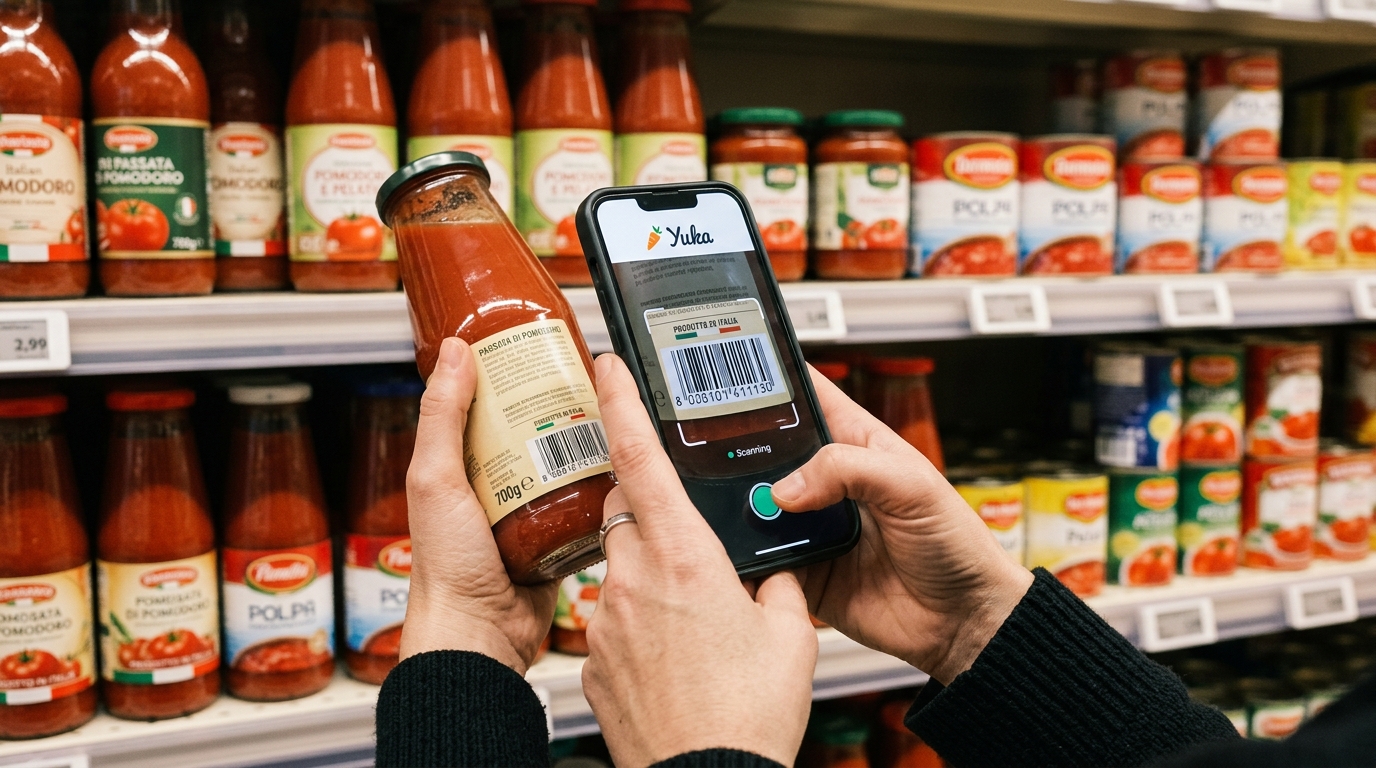 Scan d'un coulis de tomate avec l'application Yuka