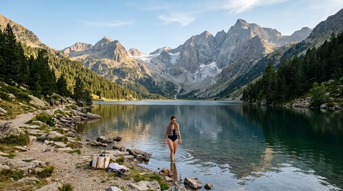 Ce lac de montagne à 2h de Toulouse reste chaud en septembre, quand les plages se vident