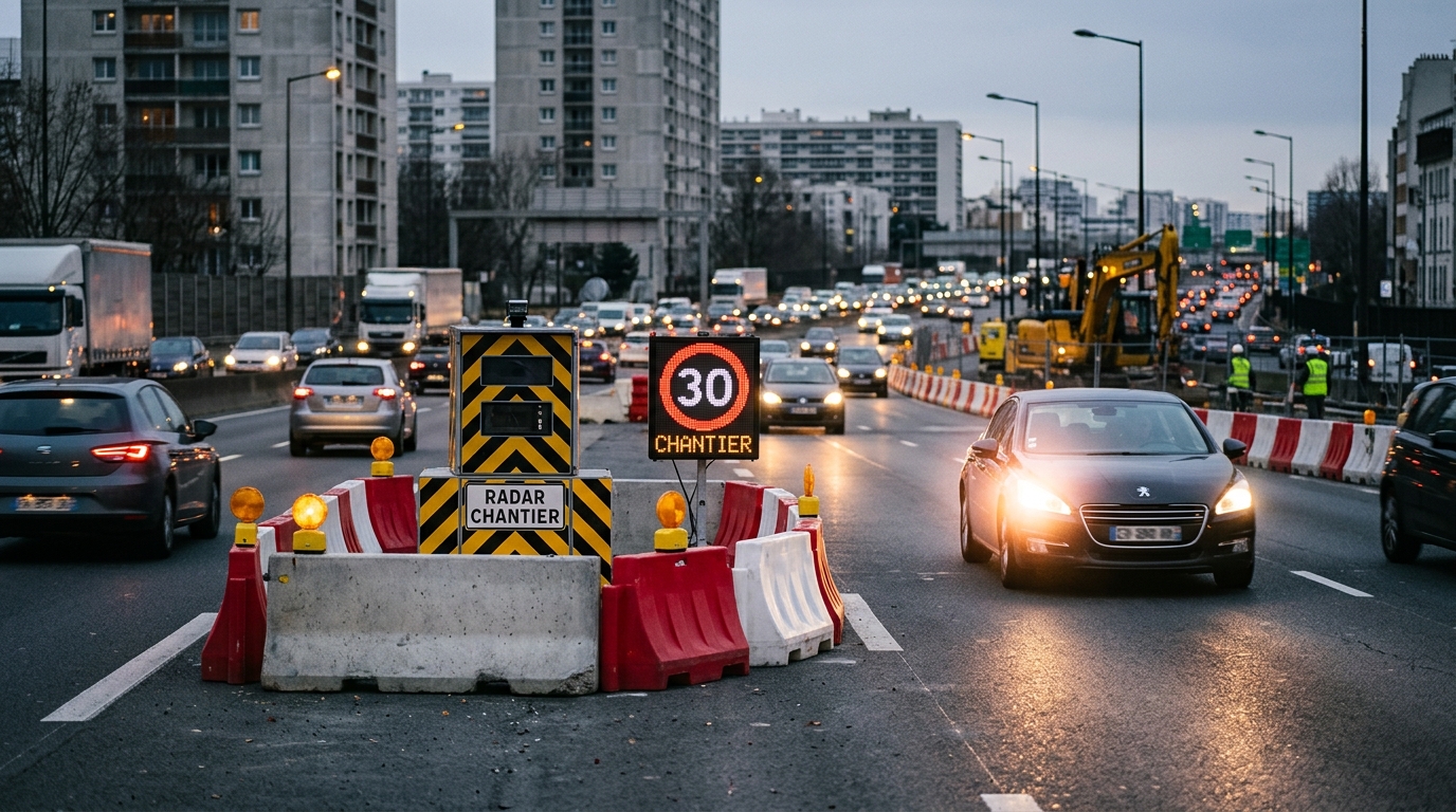 Ce radar de chantier flashe dès 30 km/h sur le périphérique : la facture s'annonce colossale