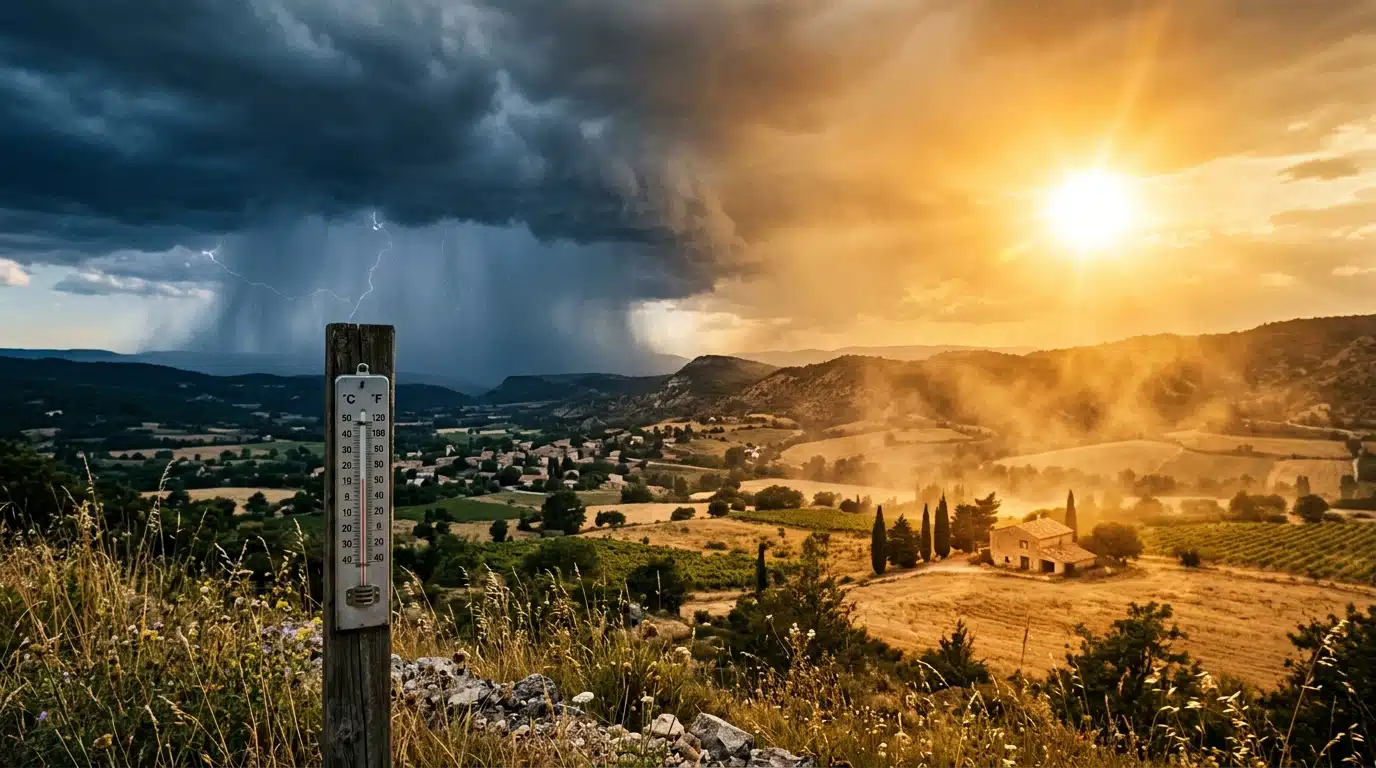 Ciel contrasté entre canicule et orage arrivant