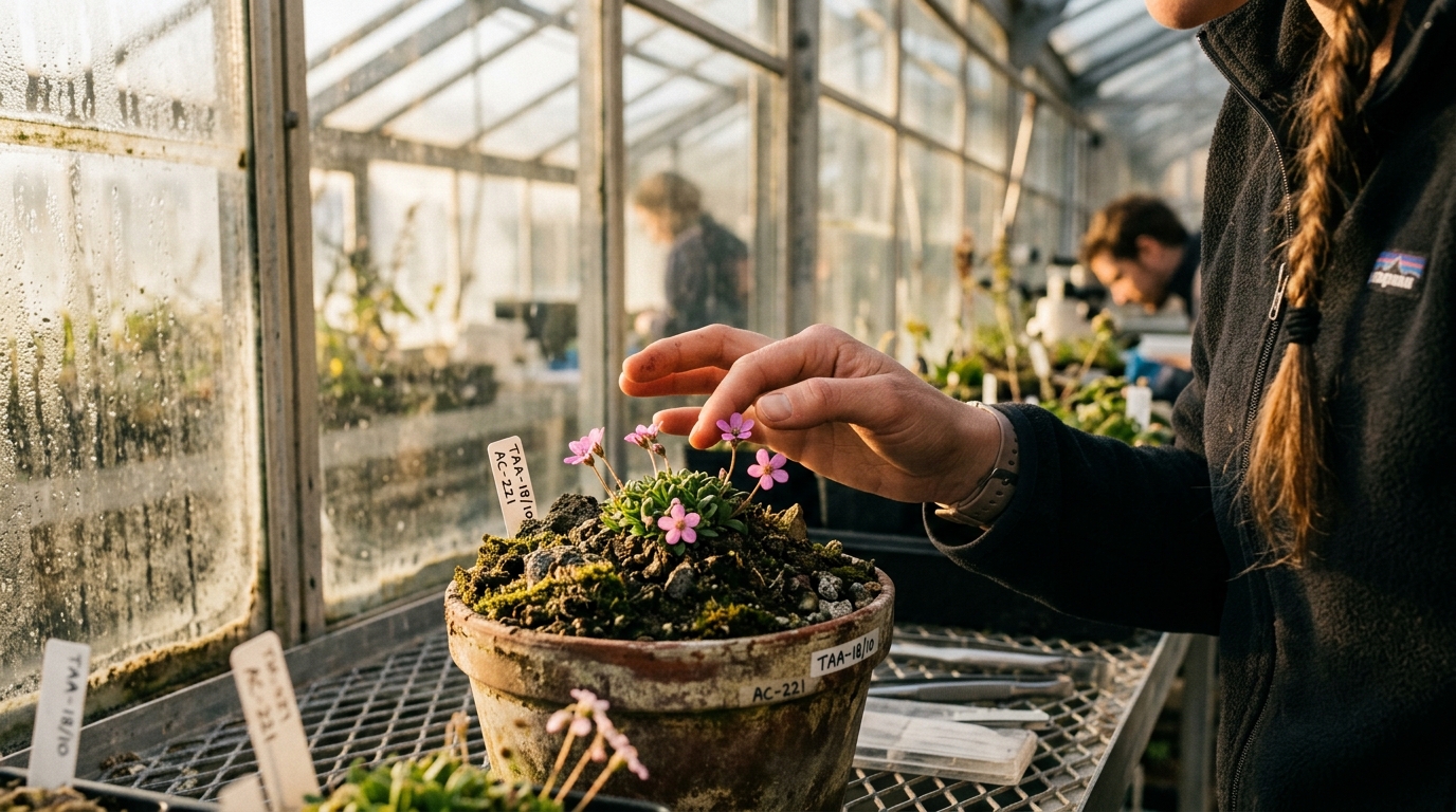 Fleur ancienne régénérée à partir d'une graine millénaire