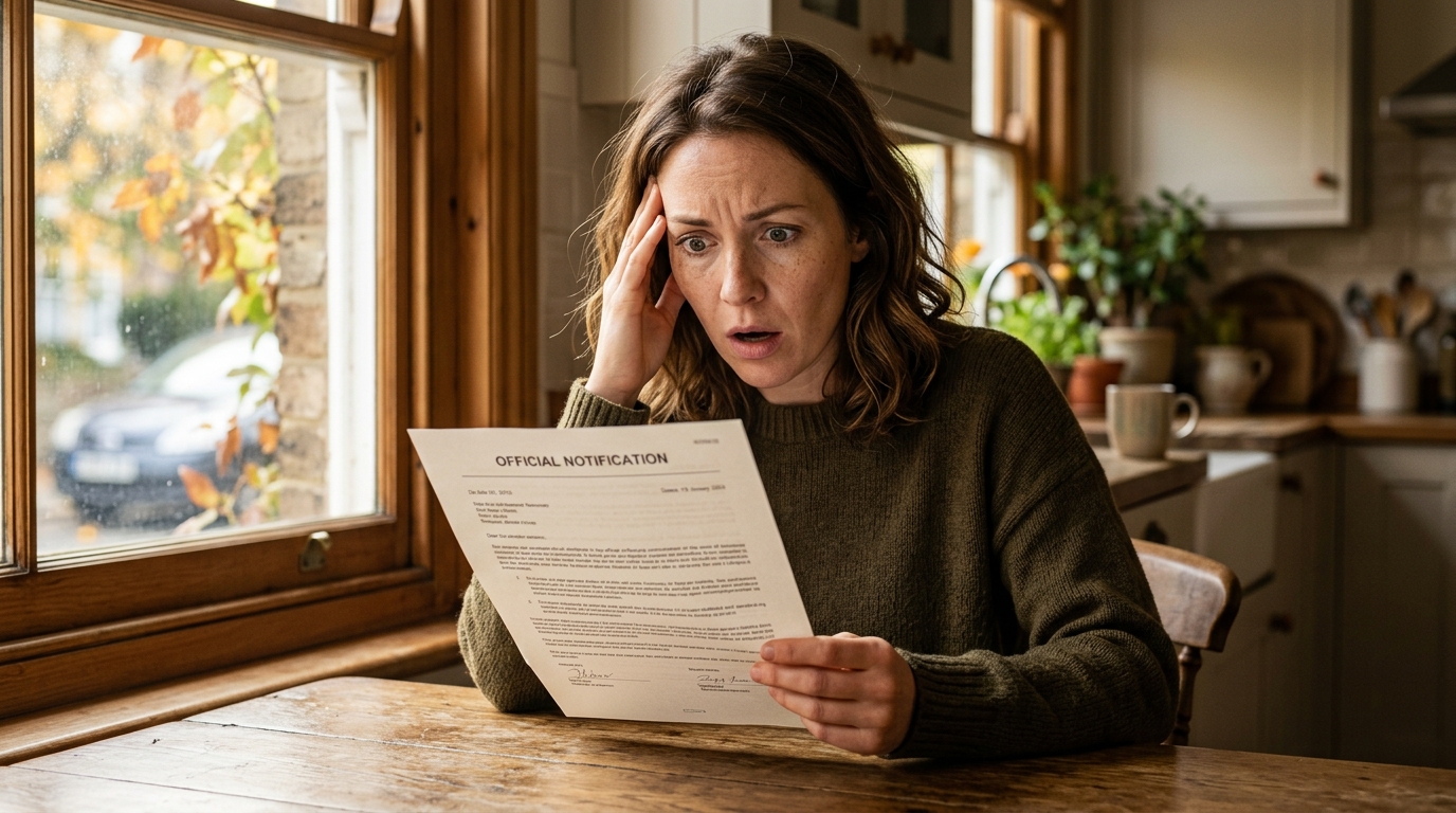 Personne stupéfaite en lisant un document notarié