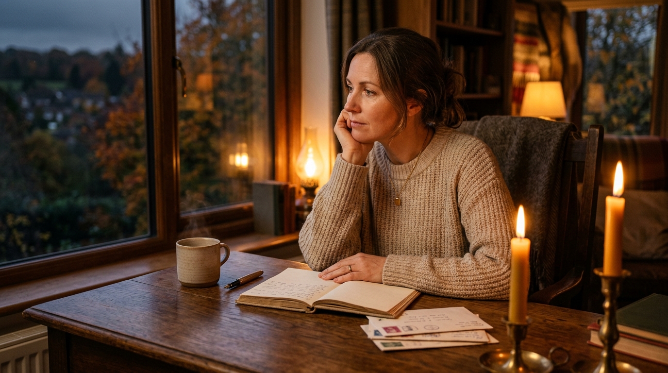 Femme pensive face à des décisions reportées au printemps