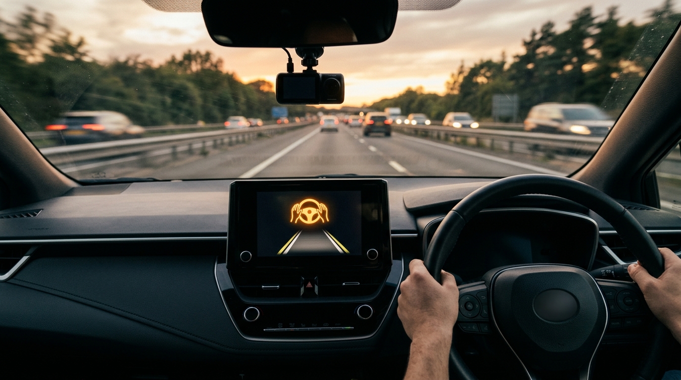 Tableau de bord de voiture avec caméra d'habitacle