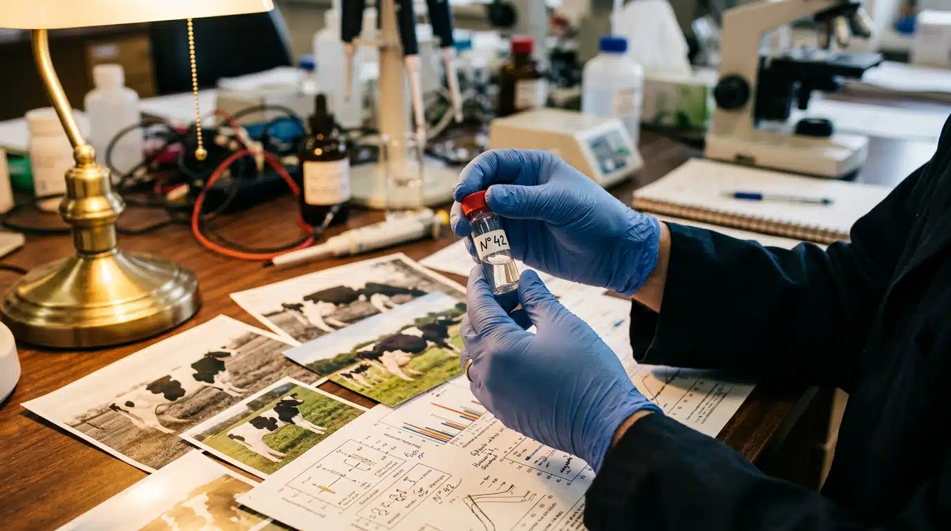 Analyse ADN en laboratoire d'un échantillon de vache
