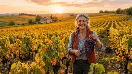 Vendanges dans un vignoble du sud de la France