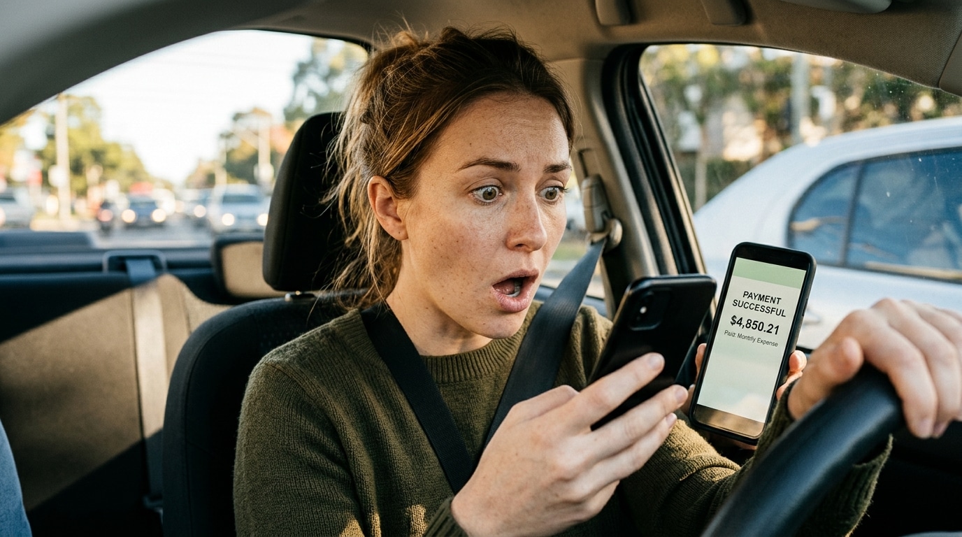 Automobiliste stupéfait devant un avis de paiement péage