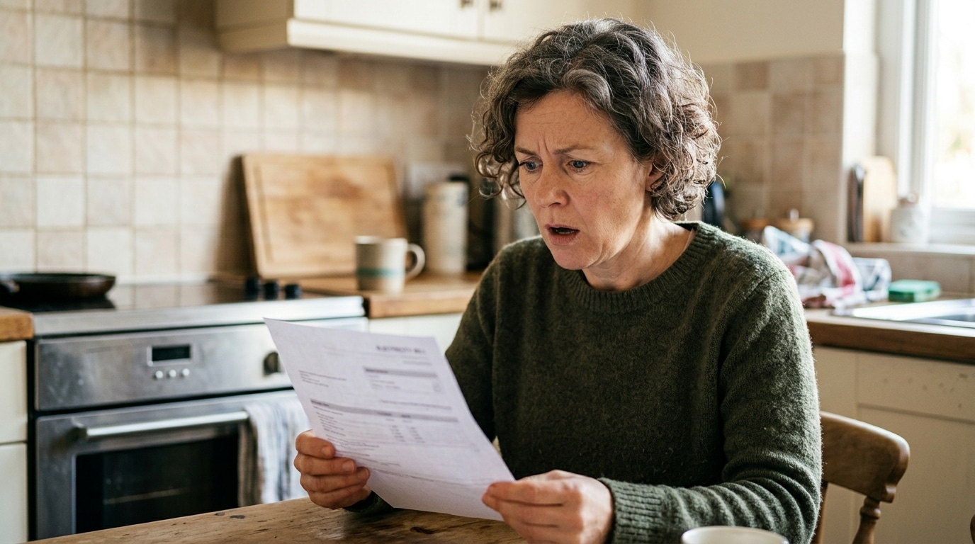 Personne surprise en lisant sa facture d'électricité